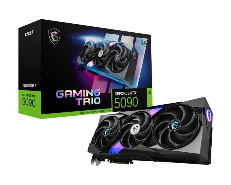 Msi nVidia GeForce RTX™ 5090 32G Gaming Trio Oc, Boost: 2482 MHz, Cuda 21760 Units, 32GB GDDR7, Hdmi™ X 1,