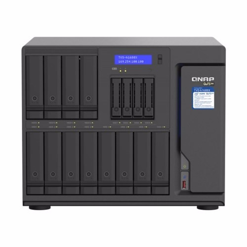 Qnap TVS-h1688X-W1250-32G,16-Bay TurboNAS(12 X 3.5" HDD+ 4 X 2.5" Ssd),Sata 6G,Intel Xeon W-1250 6 Cores/12 Threads 3.3 GHz(boost Up To 4.7 GHz),32GB DDR4, 3 YR
