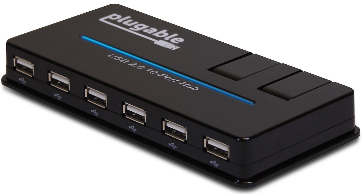 Plugable 10Port Usb 2.0 Hub W/ 20W PD