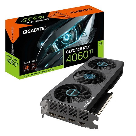 Gigabyte nVidia GeForce RTX 4060 Ti Eagle Oc-8Gd GDDR6 Video Card, Pci-E 4.0, 2550MHz Core Clock, 2X DP 1.4A, 2X Hdmi 2.1A