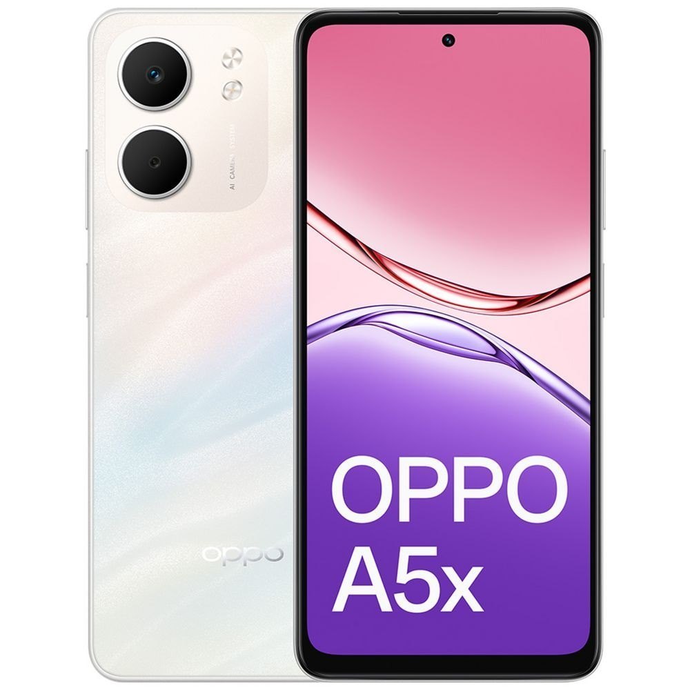 Oppo A5x 4G 128GB - Laser White (Cph2725au White)*Au Stock*, 6.67', HD+, 60Hz, 4GB/128GB, 32MP/5MP, Dual Sim, 6000mAh,IP65, 2 Years Warranty