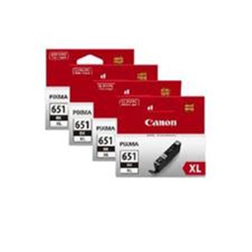 Canon CLI-651XL Original High Yield Inkjet Ink Cartridge - Black, Cyan, Magenta, Yellow - 4 / Pack