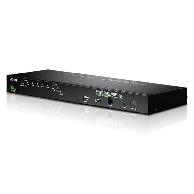 Aten 8 Port Rackmount Usb-Ps/2 Vga KVMP Switch With Usb 2.0 Hub And Daisy Chain