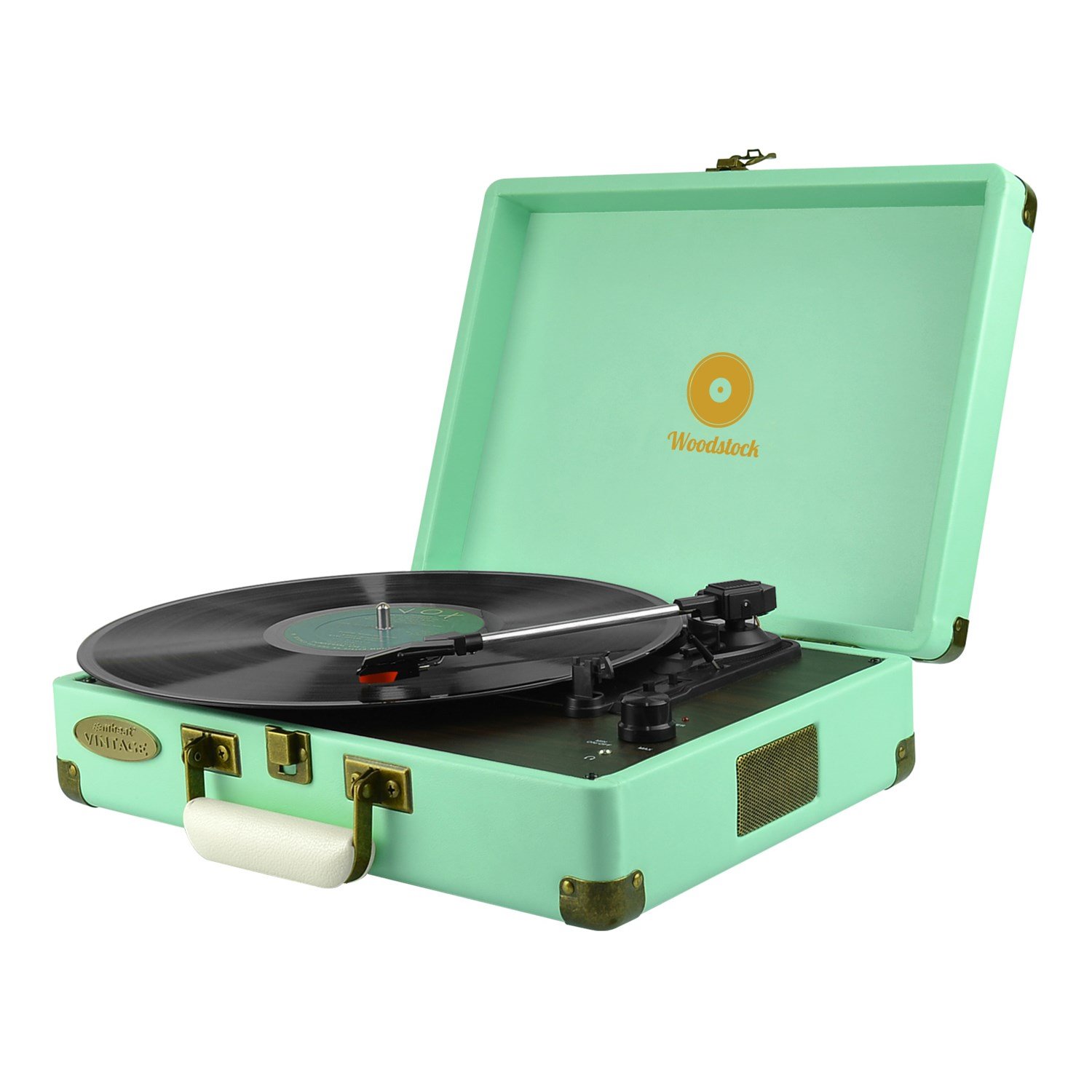 Mbeat Woodstock Retro Turntable Player &#8211; Tiffany Blue