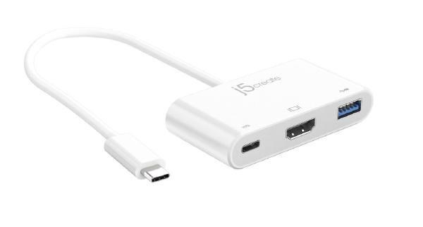 J5create Jca379 Usb-C Type-C To Hdmi &Amp; Usb 3.0 With Power Delivery Adaptor Hub