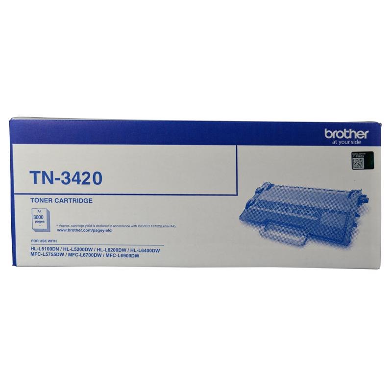 Brother TN-3420 Mono Laser Toner - High Yield To Suit HL-L5100DN, L5200DW, L6200DW, L6400DW & MFC-L5755DW , L6700DW, L6900DWup To 3000 Pages