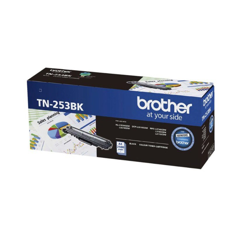 Brother TN-253BK Black Toner Cartridge To Suit - HL-3230CDW/3270CDW/DCP-L3015CDW/MFC-L3745CDW/L3750CDW/L3770CDW (2,500 Pages)