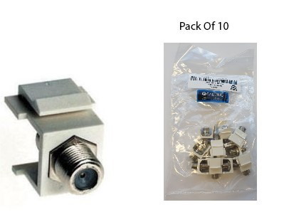 4Cabling Pay-TV Keystone F-Connector White - Pack Of 10