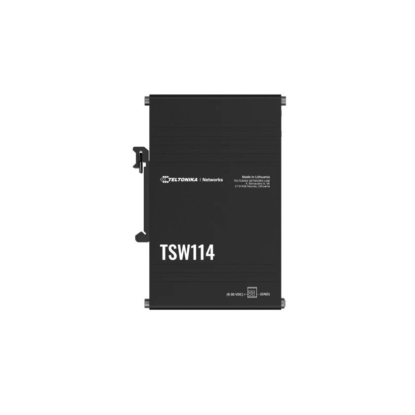 Teltonika | TSW114 | 5 Port Industrial Din Rail Unmanaged Gigabit Switch, Plug-N-Play