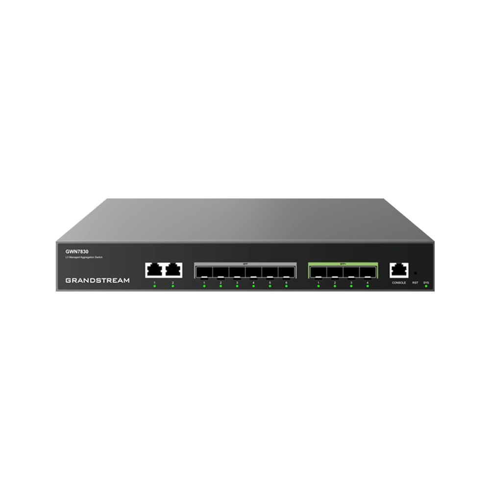 Grandstream Enterprise Layer 3 Managed Aggregation Switch 6 X SFP 4 X SFP 2 X Gige