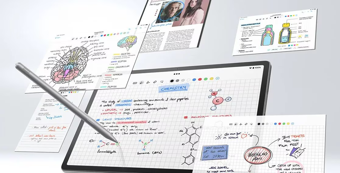 A depiction of the fine response of the Lenovo Tab Pen that works perfectly with the Tab P12