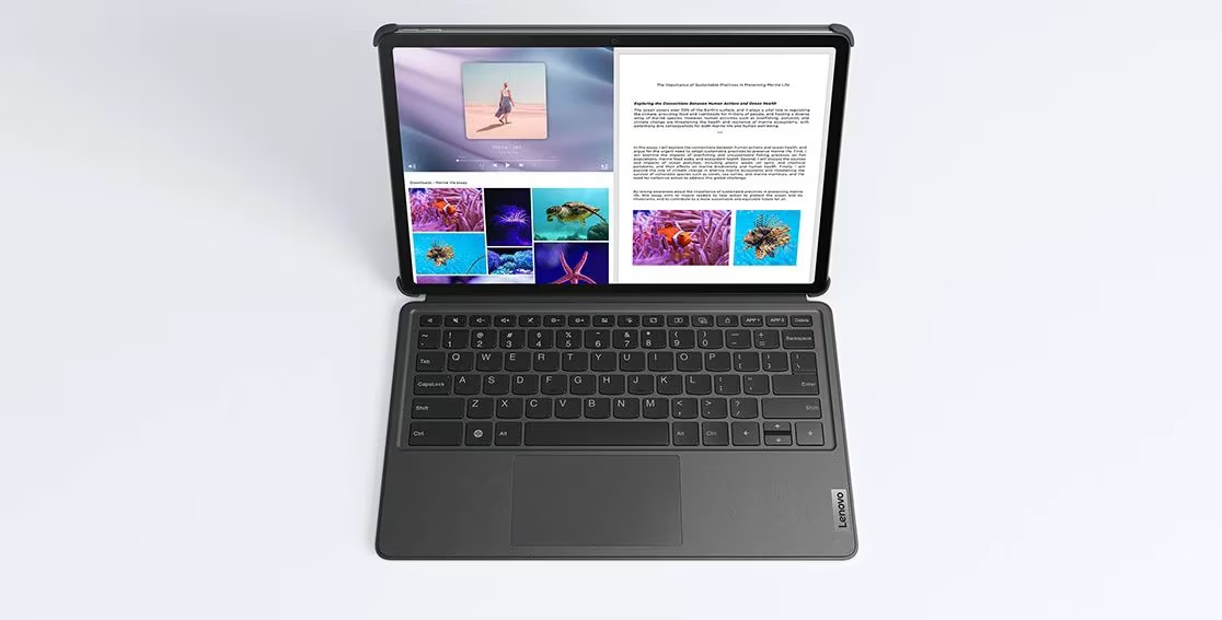 Tab P12 with optional ThinkPad-style magnetic keyboard