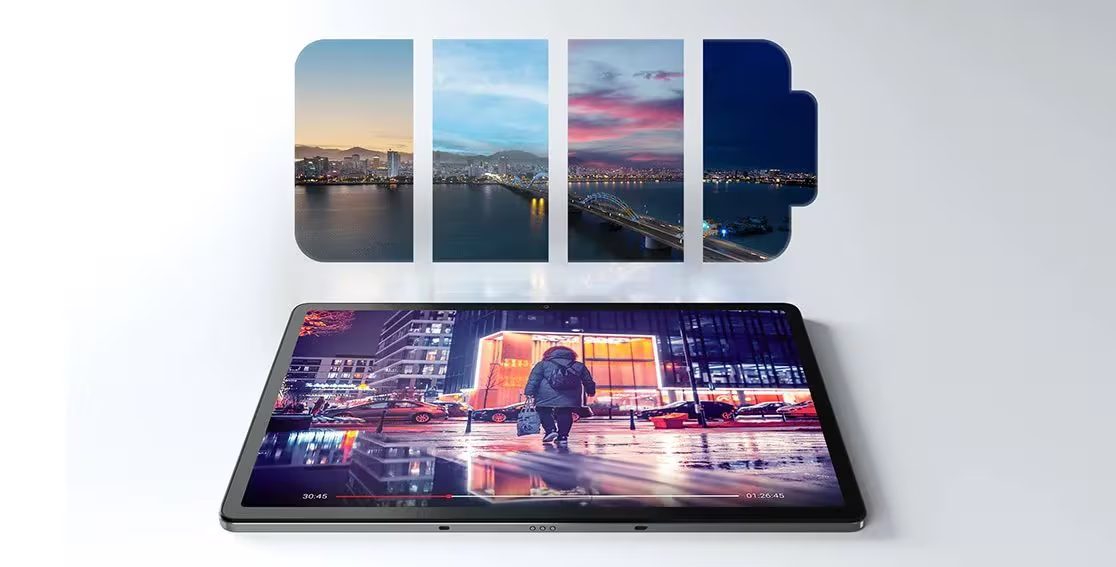 A battery icon symbolizing the Tab P12’s long battery life