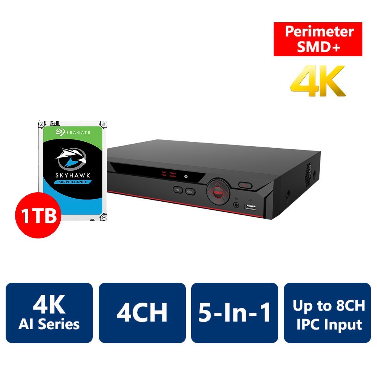 4CH AI  4K MINI 1U XVR, WITH 1TB HDD AMT