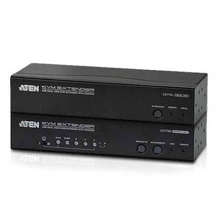 Aten (Ce775-At-U) Usb Dual View KVM Extender With Deskew