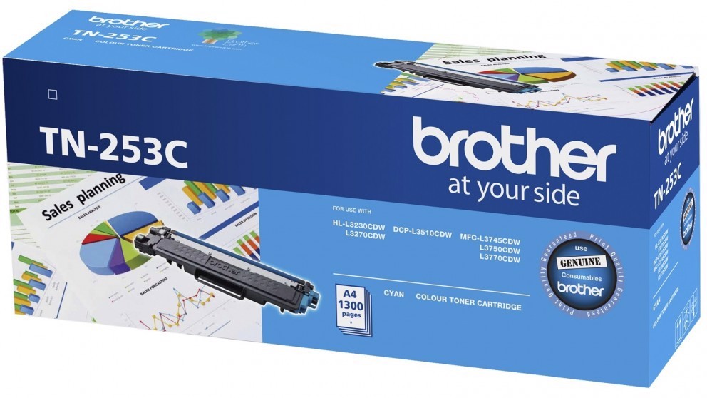 Brother TN-253C Cyan Toner-Hl-3230Cdw ,3270CDW,DCP-L3510CDW,MFC-L374 5CDW,L3750CDW,L3770CDW -1.3K
