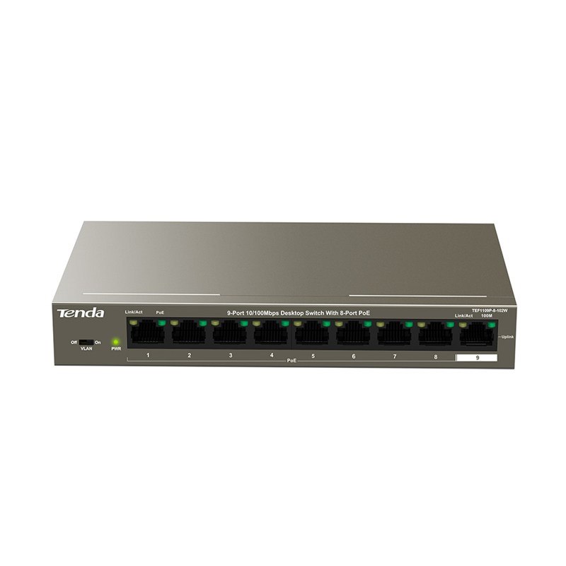 Tenda 9-Port 10/100M With 8-Port Poe