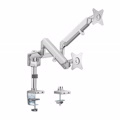 Brateck Dual Monitors Pole-Mounted Epic Gas Spring Aluminum Monitor Arm Fit Most 17'-32' Monitors, Up To 9KG Per Screen Vesa 75X75/100X100 Gloss Grey