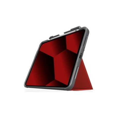 STM Goods Dux Plus Carrying Case for 27.7 cm (10.9") Apple iPad (10th Generation) Tablet, Apple Pencil - Red, Clear