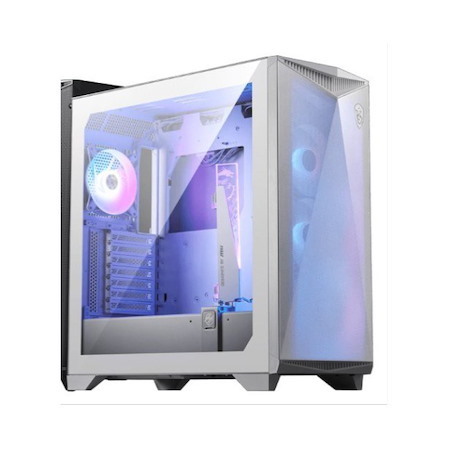 Msi MPG Gungnir 300R Airflow Mid-Tower Case, Supports Atx / M-Atx / Mini Itx, 2X Usb 3.2, 1X Usb-C, 1X HD Audio, 1X Mic, Atx Power Supply (White)(New)