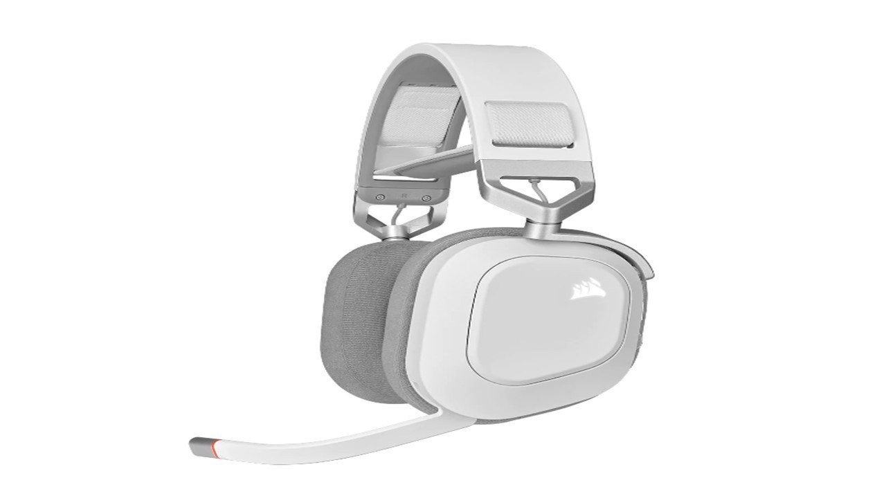 Corsair HS80 Max Wireless White Dolby Atoms 3D, Pulse Sound, Hyper Fast Slipstream Wireless 20HRS - Gaming Headset PC,PS5, Headphones. Nda