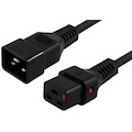 Iec Lock 1M Iec Lock Power Cable Iec-C20(M) To Iec-C19(F) Black
