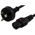 Iec Lock 3M Iec Lock Power Cable 3 Pin Au Plug(M) To Iec-C13(F) Black