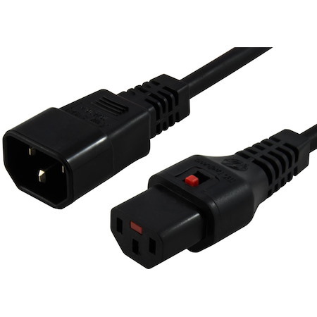Iec Lock 2M Iec Lock Power Cable Iec-C14(M) To Iec-C13(F) Black