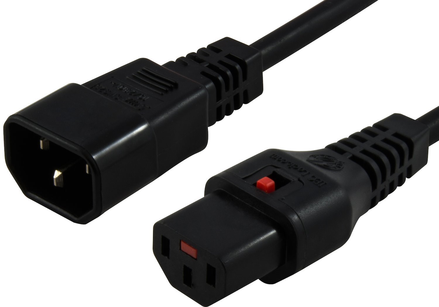 Iec Lock 3M Iec Lock Power Cable Iec-C14(M) To Iec-C13(F) Black