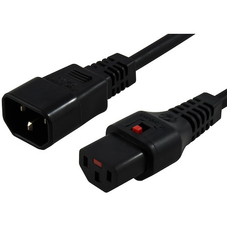 Iec Lock 3M Iec Lock Power Cable Iec-C14(M) To Iec-C13(F) Black