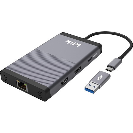 Klik Universal Usb-C DisplayLink Dual Hdmi Multi-Port Adapter