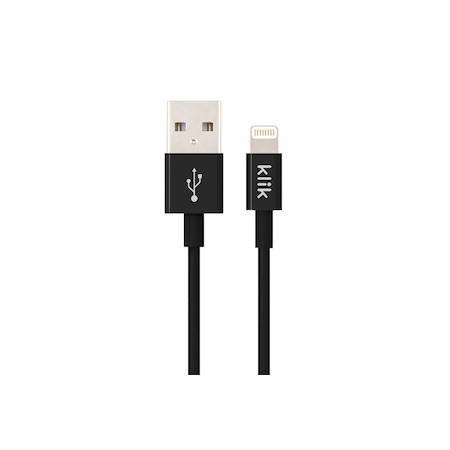 Klik 1.2M Apple Lightning To Usb Sync/Charge Cable - Black