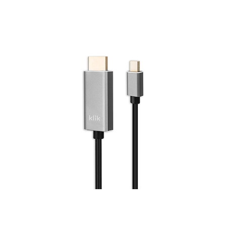 Klik 2MTR Mini DisplayPort Male To Hdmi Male Cable