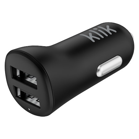 Klik Dual Port Usb Car Charger 17W - Black