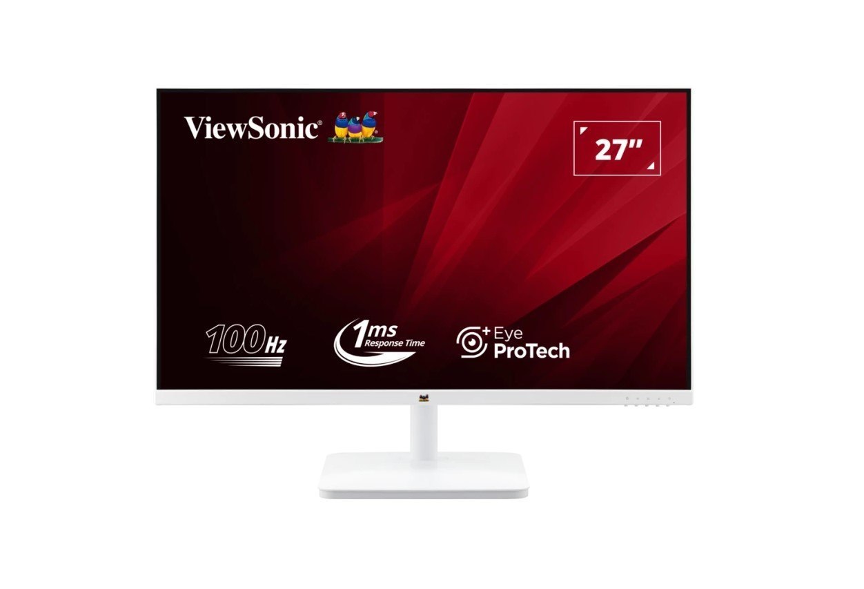 ViewSonic 27' White Office Business, Super Clear Ips, 4MS 100HZ, Ultra Slim Bezel, FHD, Hdmi, Vga, Adaptive SYNC. Vesa 100. 3Yrs Ar. Monitor