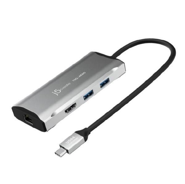 J5create JCD392 4K60 Elite Usb-C 3.2 10Gbps Travel Dock. (Usb-C To Hdmi, Usb-C, USB-Ax2, RJ-45)