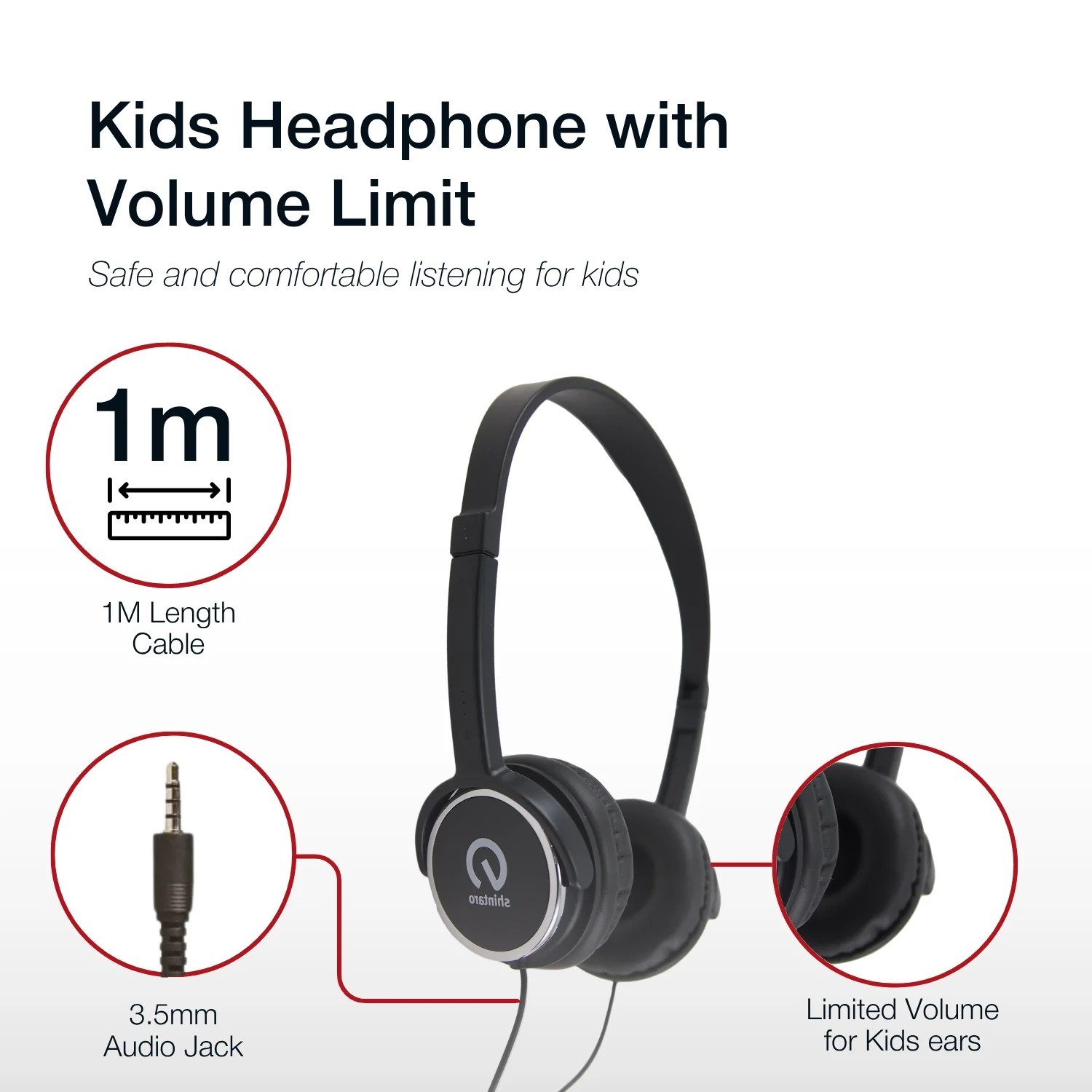 Shintaro Wired Over-the-head Binaural Stereo Headphone - Black - 1