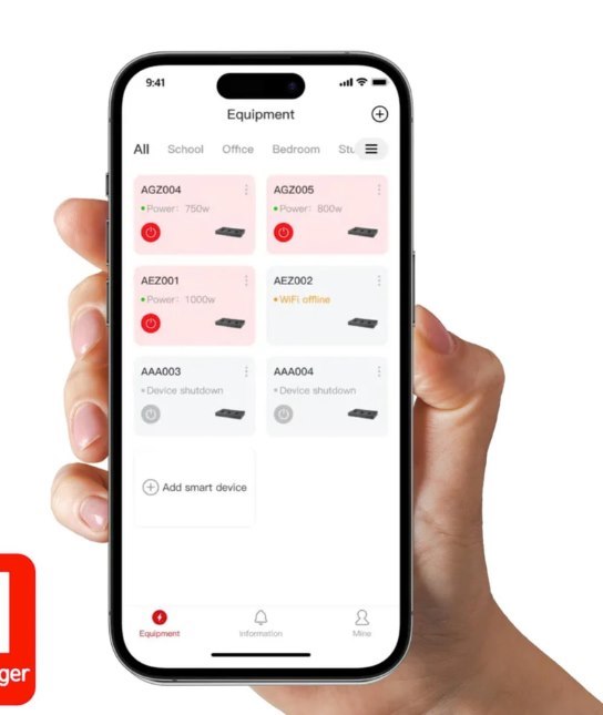 Shintaro 16 Ports Usb-C Charging Cabinet 1000W For NoteBooks And Other Devices Up To 16" - Black