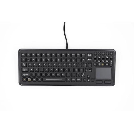 iKey Rugged Keyboard With Integrated Touchpad &Amp; Backlighting With PS2 Cable, Black
