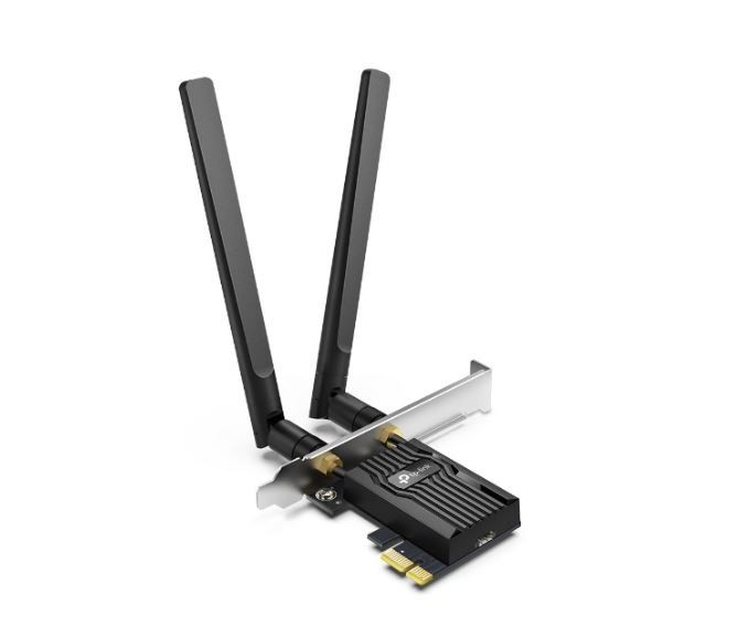 TP-Link Archer TX55E IEEE 802.11ax Bluetooth 5.2 Dual Band Wi-Fi/Bluetooth Combo Adapter for Desktop Computer, Gaming Controller, Headphone, Keyboard, Router