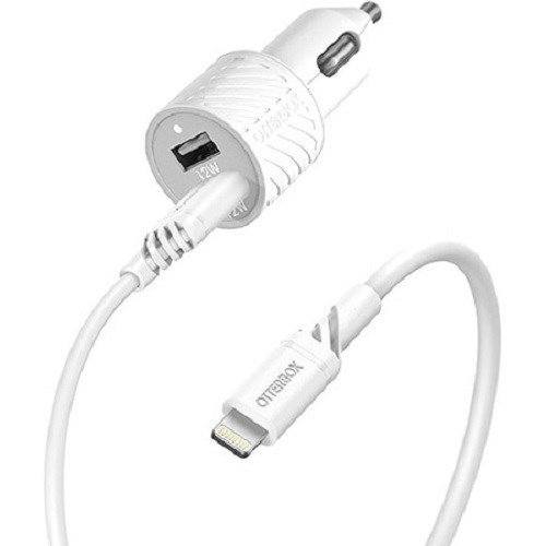 OtterBox Lightning To Usb-A Car Charging Kit, 24W ( 78-52698 ) - Cloud Dream White - Car Charger Is Rigorously Tested For Safe And Smart Charging