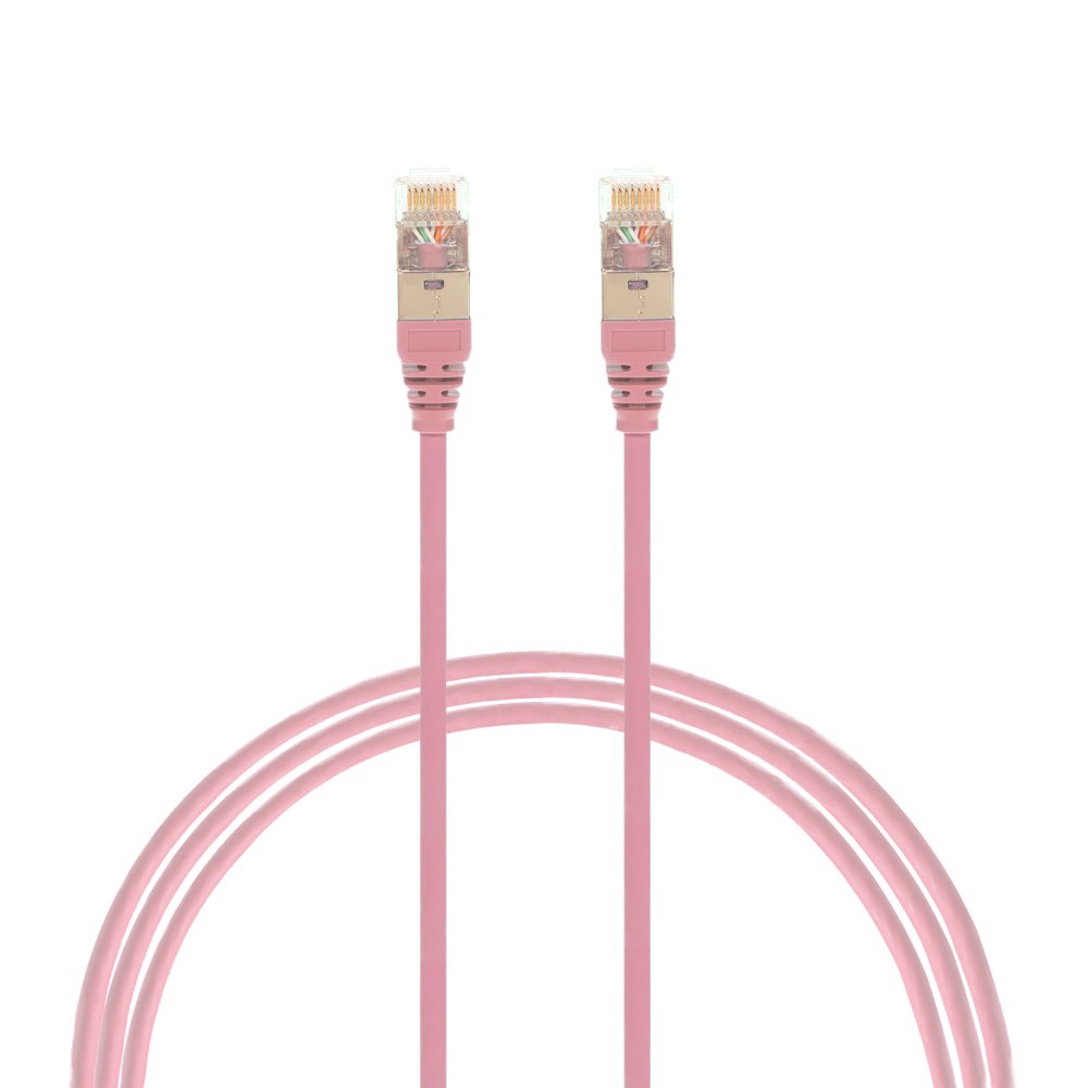 4Cabling 1M Cat 6A RJ45 S/FTP Thin LSZH 30 Awg Network Cable. Pink