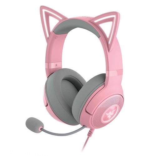 Razer Kraken Kitty V2-Usb Headset With RGB Kitty Ears-Quartz Edition-FRML Packaging