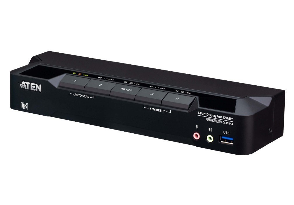 Aten 4-Port Usb 3.0 8K Displayport KVMP Switch (Cables Included)