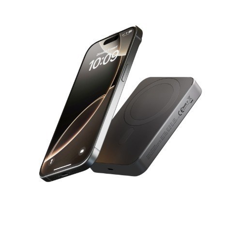 OtterBox Zens 10K mAh Slim Aluminium Powerbank With Qi2 Black - (78-81548), Perfect Alignment, Compatible With MagSafe, Solid Grip, 2 Years Warranty