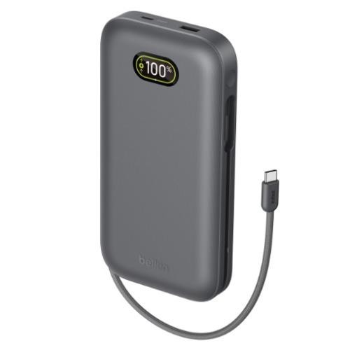 Belkin UltraCharge Pro Laptop Power Bank 27K with140W Integrated Usb-C Cable(30Cm) - Charcoal(BPB040fqCH),2x USB-C,1x Usb-A,$2,500, 2 Years Warranty