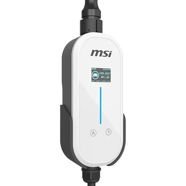 Msi Portable Ev Charger White Ezgo 10A+15A+Home Kit, Single Phase, 230V, 1PH, 2.3KW & 3.4KW, 5M Type 2 Charging Gun, 1.8'LCD, Ip66, 1.5T, Bluetooth