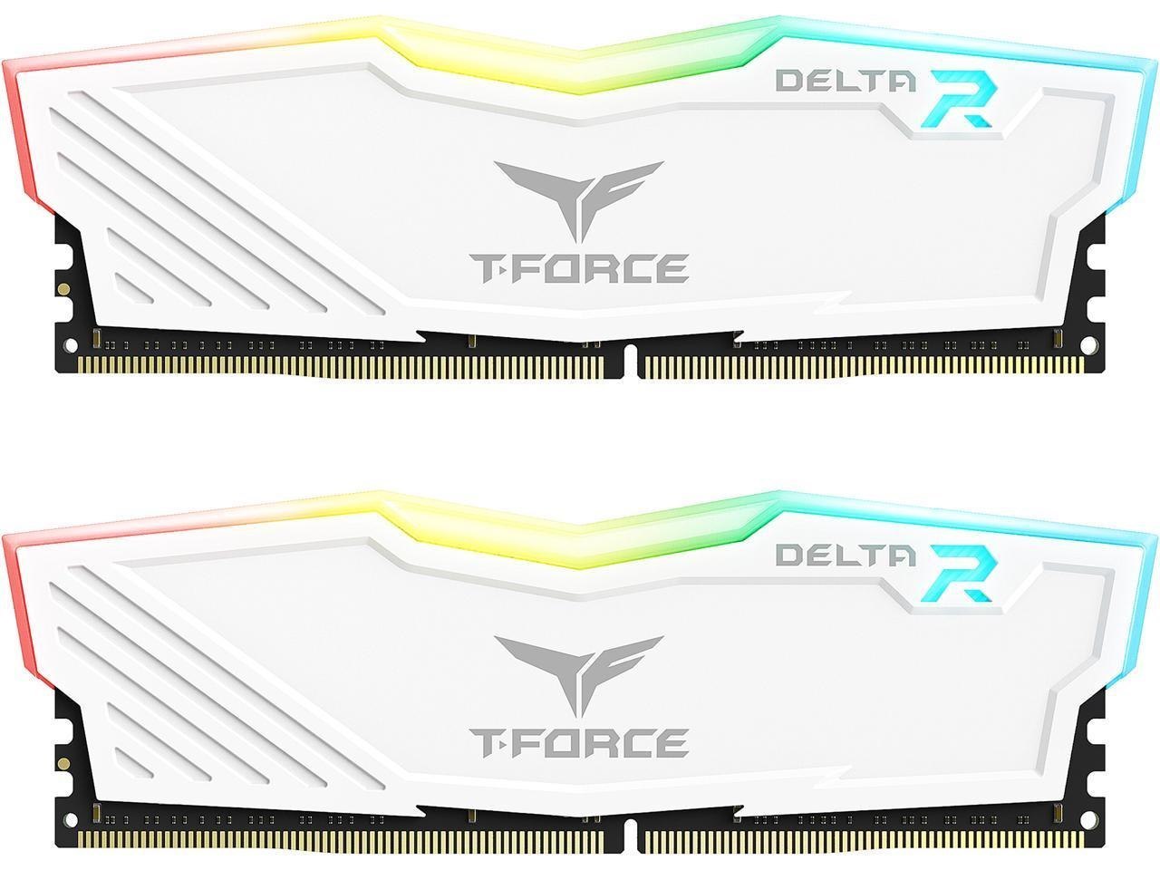 Team T-Force Delta RGB 16GB (2 X 8GB) 288-Pin PC Ram DDR4 3200 (PC4 25600) Desktop Memory Model TF4D416G3200HC16FDC01
