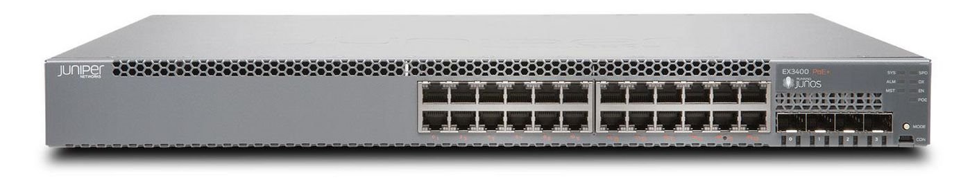 Juniper EX3400 EX3400-24P 24 Ports Manageable Layer 3 Switch - Gigabit Ethernet - 40GBase-X