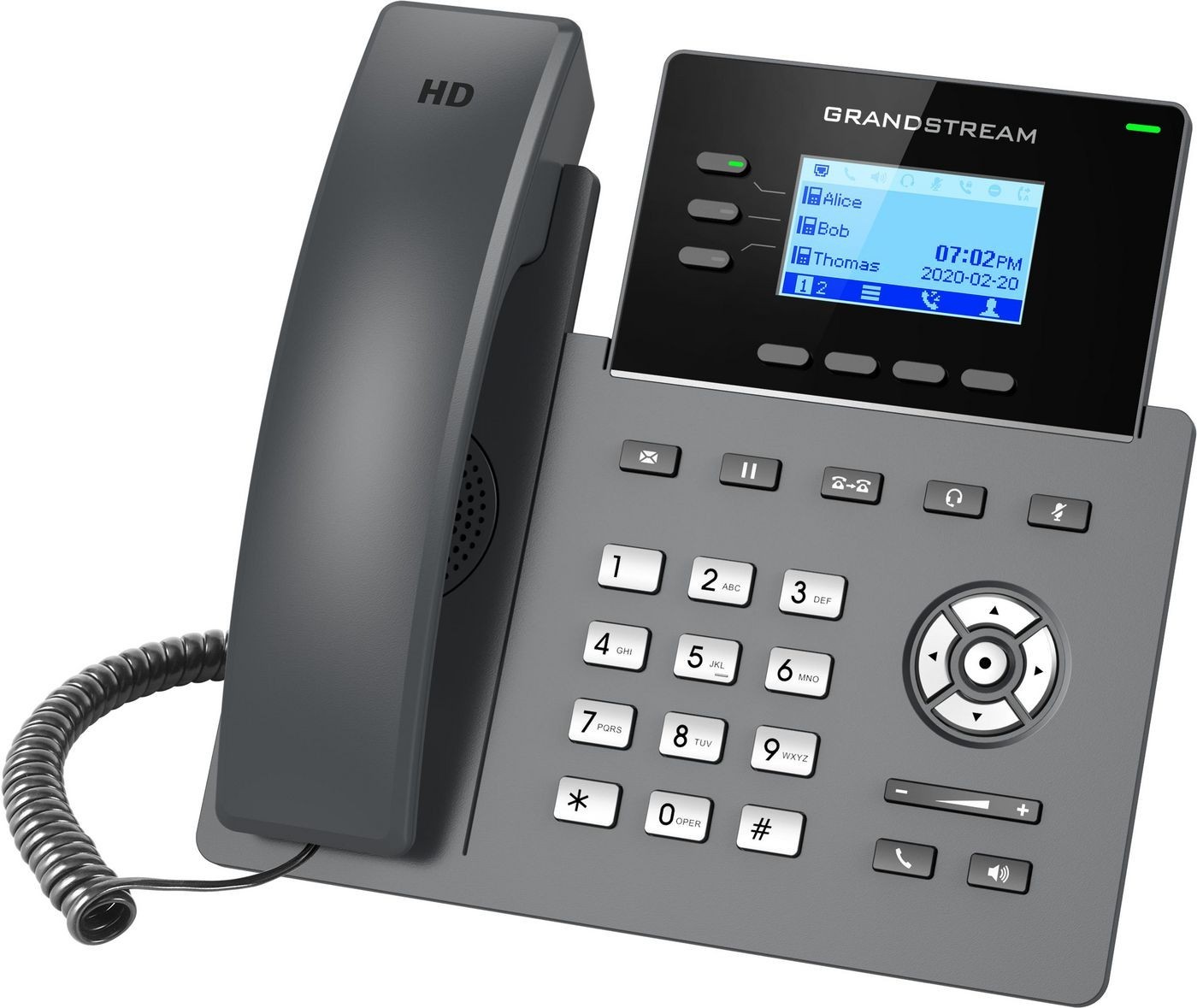 Grandstream Ip Phone Black 3 Lines LCD